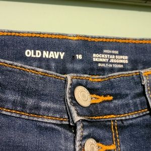 Old Navy Girls super skinny button down Rockstar jeggings